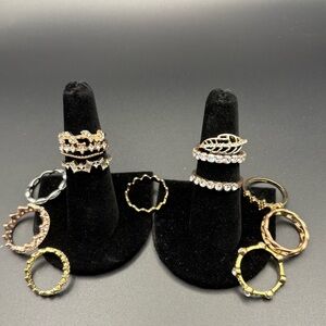 Elegant Gold and Silver Ring Set